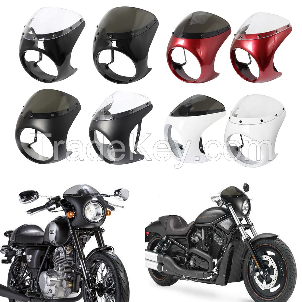 Modified Parts Universal For Cafe Racer 7'' Motorcycle Headlight Fairing kit Body Screen Windshield