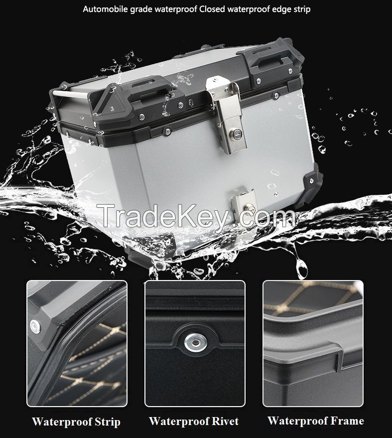 High Quality 45/55/65L Motorcycle Waterproofing Aluminium Tail Box