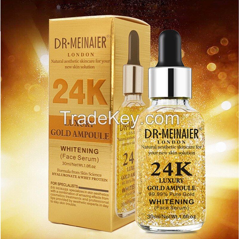 99.9% Pure Gold Foil Essence,24K Gold Anti Aging Face Serum with Hyaluronic Acid to Shrink Big Pores