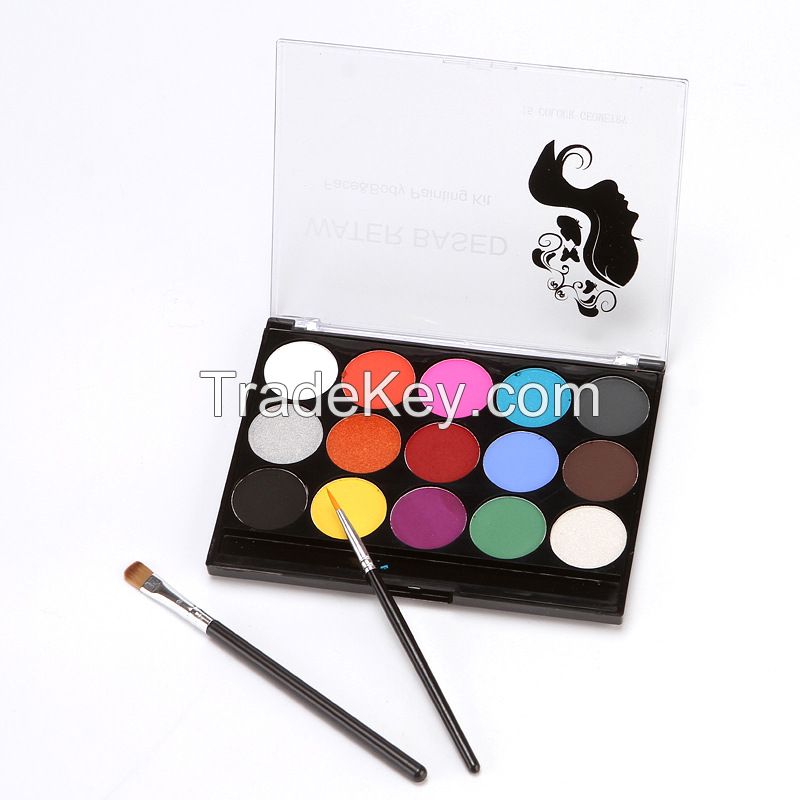 Professional 15 Colors Makeup Palette,Water Based Face &amp; Body Paint for Halloween,Cosplay,Party Costume and Makeup