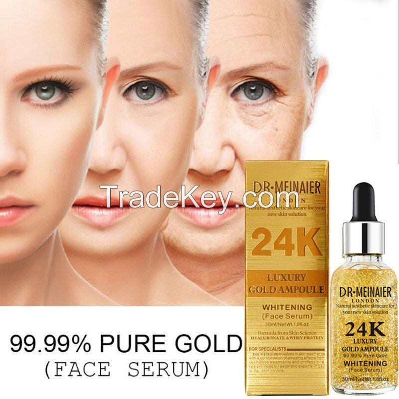 99.9% Pure Gold Foil Essence,24K Gold Anti Aging Face Serum with Hyaluronic Acid to Shrink Big Pores