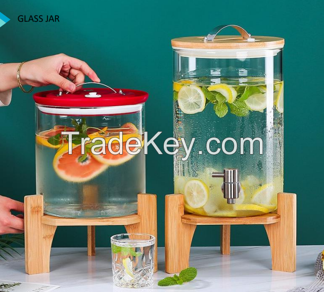 glass canister with wood lid glass lid plastic lid