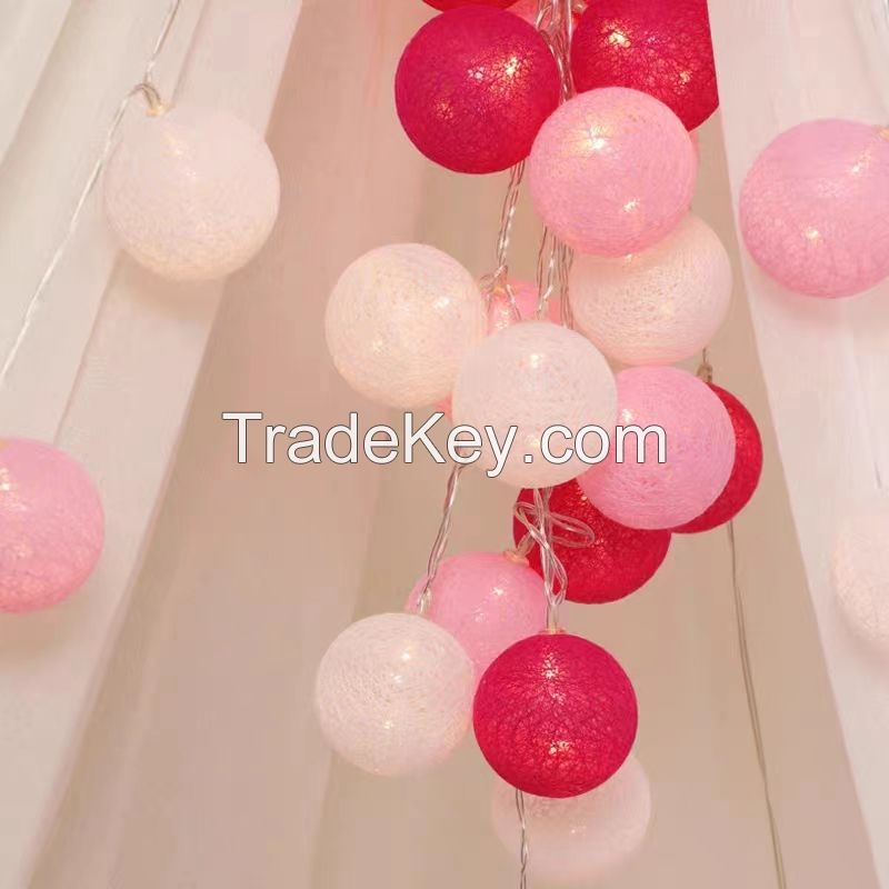 Candy Cotton ball lights string LED lights flashing lights string lights bedroom lighting online celebrity birthday romantic room layout lights.