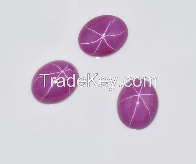 wholesale price 3A pink color star ruby sapphire synthetic corundum stone price for jewelry