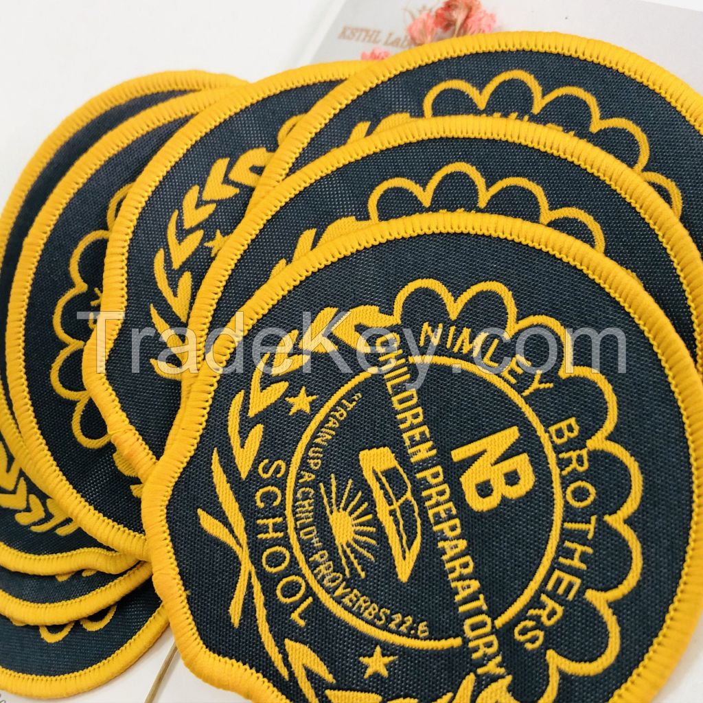 create custom patches online woven damask labels for clothing