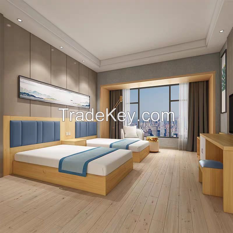 High-End Luxury Home Bedroom Furniture Leather Hotel King Size Bed