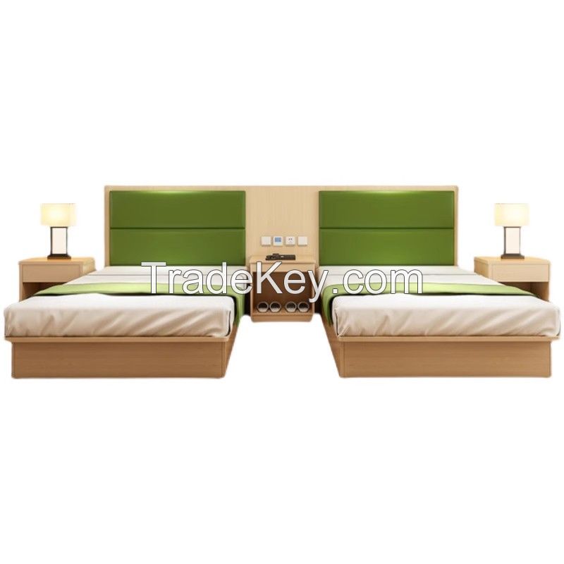 Top Quality Bedroom Luxury Wooden Furniture Hotel Modern Double Bed