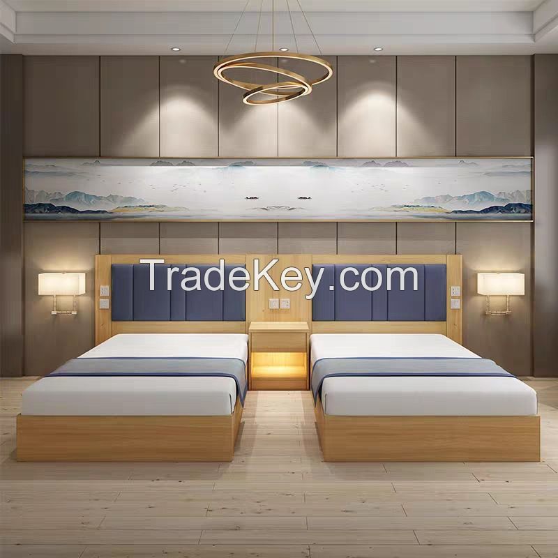 High-End Luxury Home Bedroom Furniture Leather Hotel King Size Bed