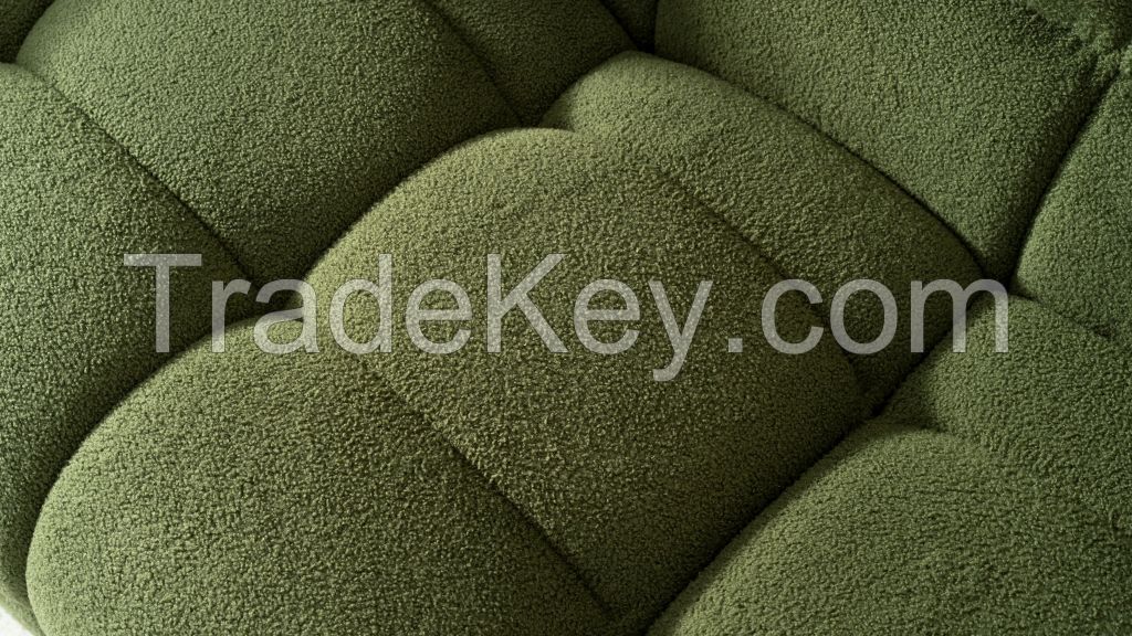 Green croutons in a row sofa