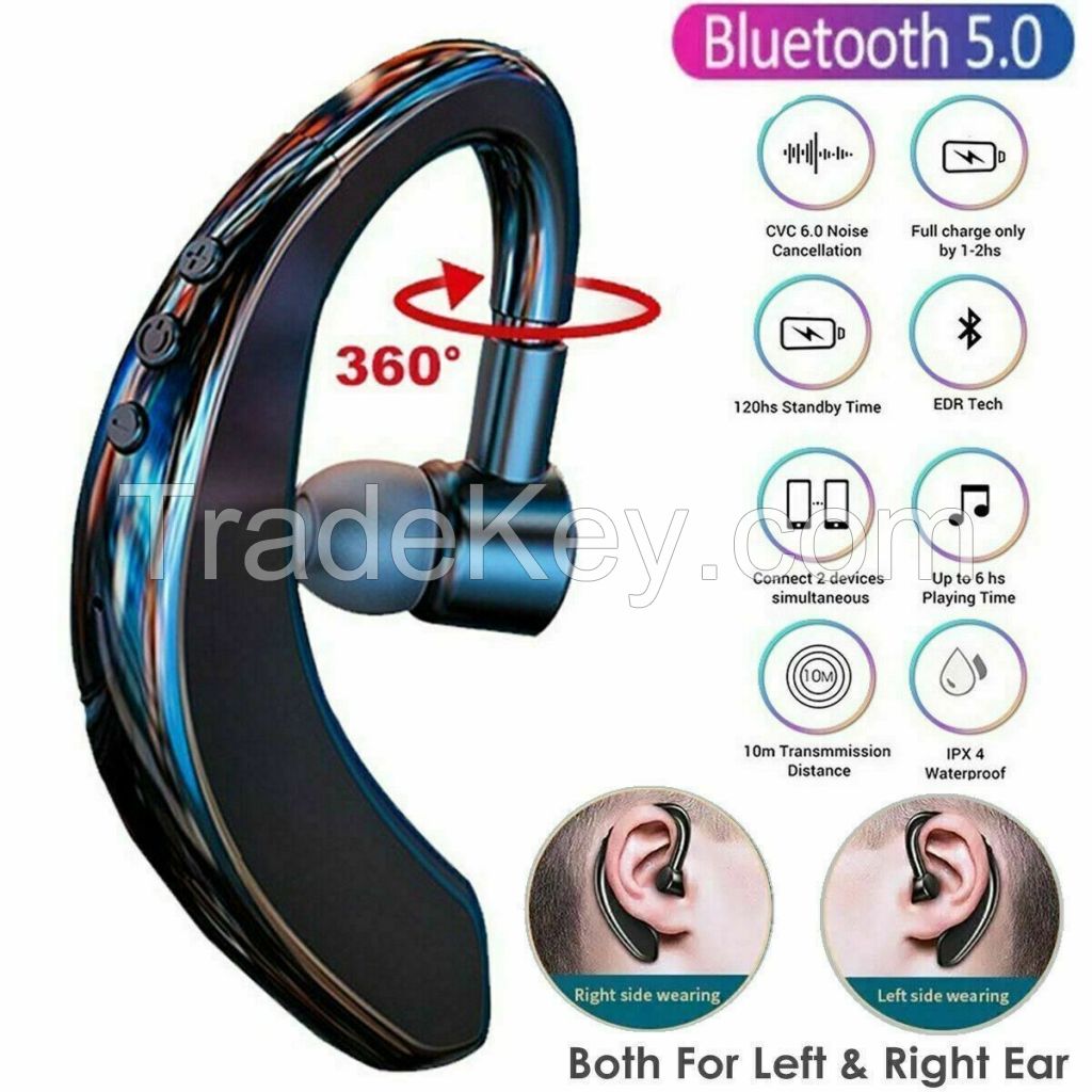 Wireless Bluetooth 5.0 Earpiece Headset Driving Trucker Earbuds Noise Cancelling