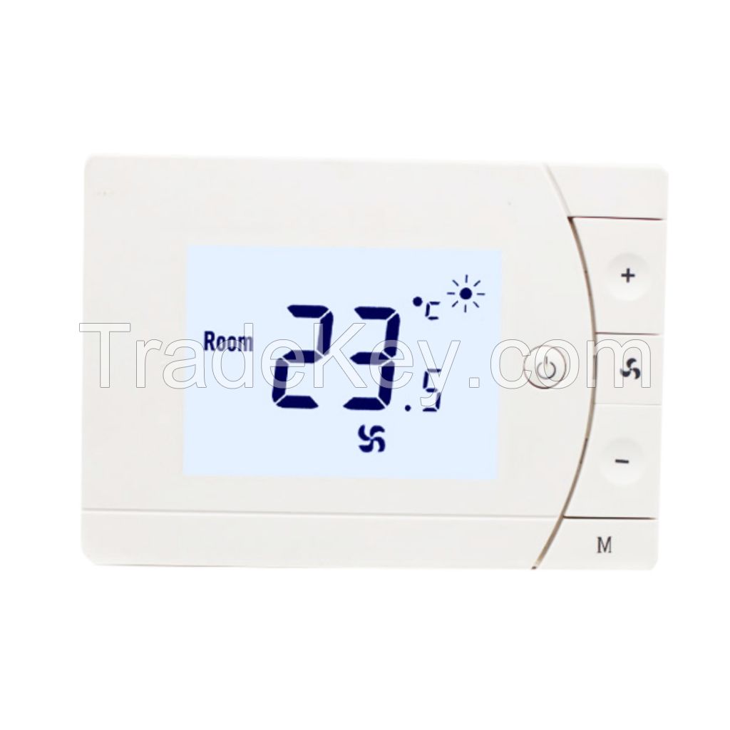 F13 Surface Mounted 4 Pipe Keycard Sensor Digital Programmable RS485 Modbus Thermostat