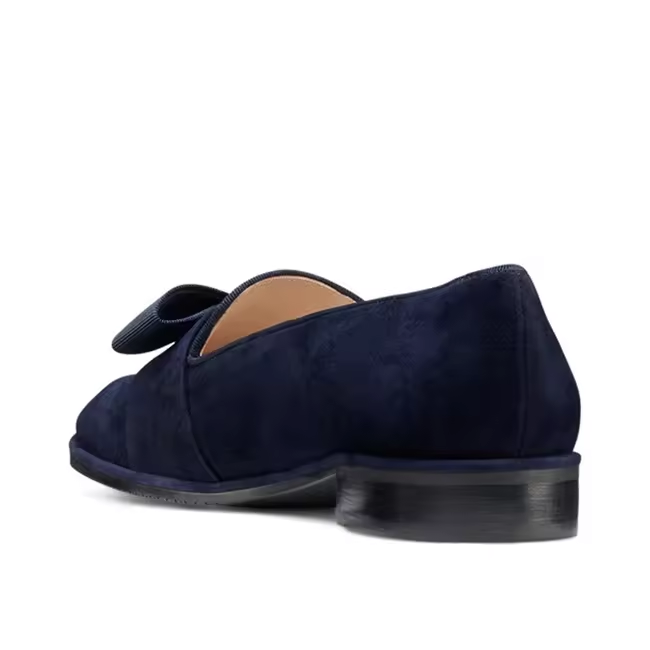 Customized Design Suede Leather With Big Bowknot Low Heel Slip On Flat Women Casual Loafers