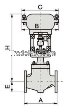 Control valves pneumatic type single seat regulator for high,medium,low temperature and medium,low pressure gas or fluid
