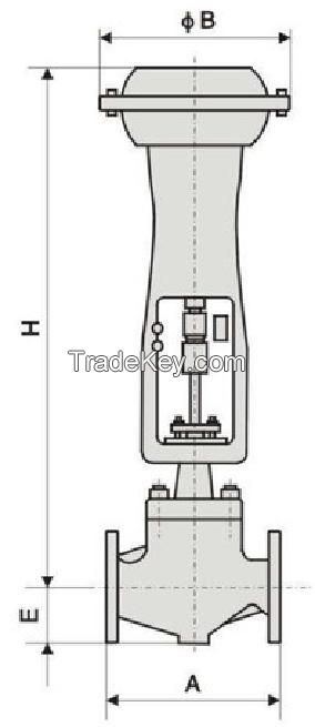 Pneumatic low noise cage type control valve regulator for reducing fluid noise
