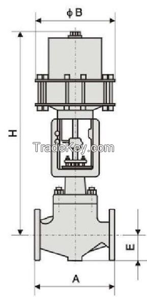 Pneumatic low noise cage type control valve regulator for reducing fluid noise
