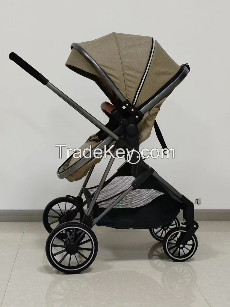 Cheap price high landscape 3 in 1 baby stroller pram pushchair with car seat