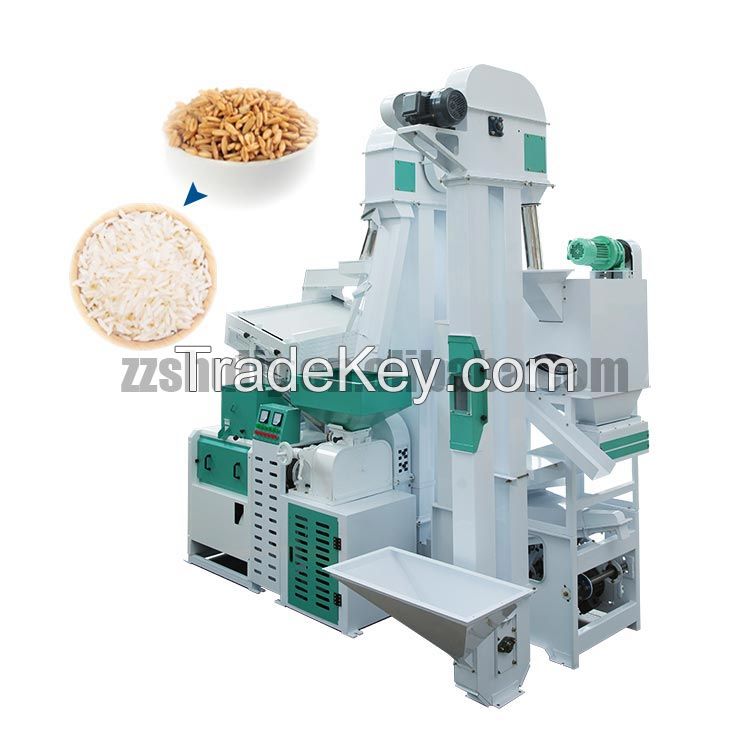 Complete Set Combined Rice Whitening Rice Milling Machines Integrated Rice Milling Line