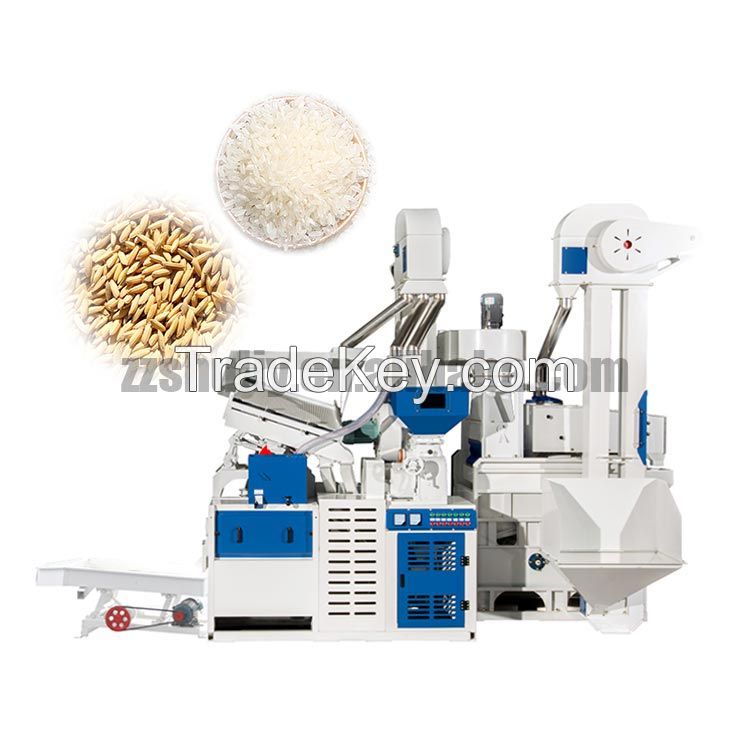 Complete Set Combined Rice Whitening Rice Milling Machines Integrated Rice Milling Line