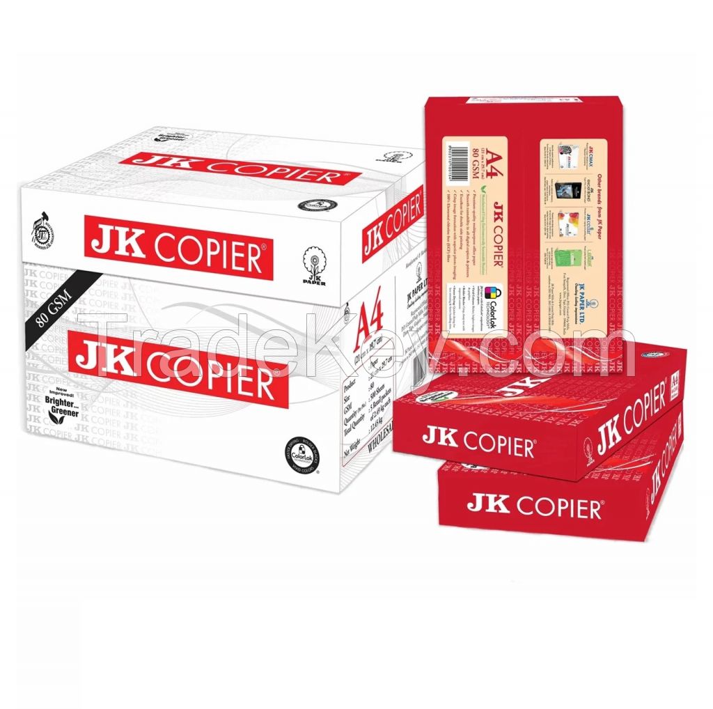  JK A4 Paper Price A4 size copy copier paper 80 gsm / white paper 500 Sheet Per Ream for sale