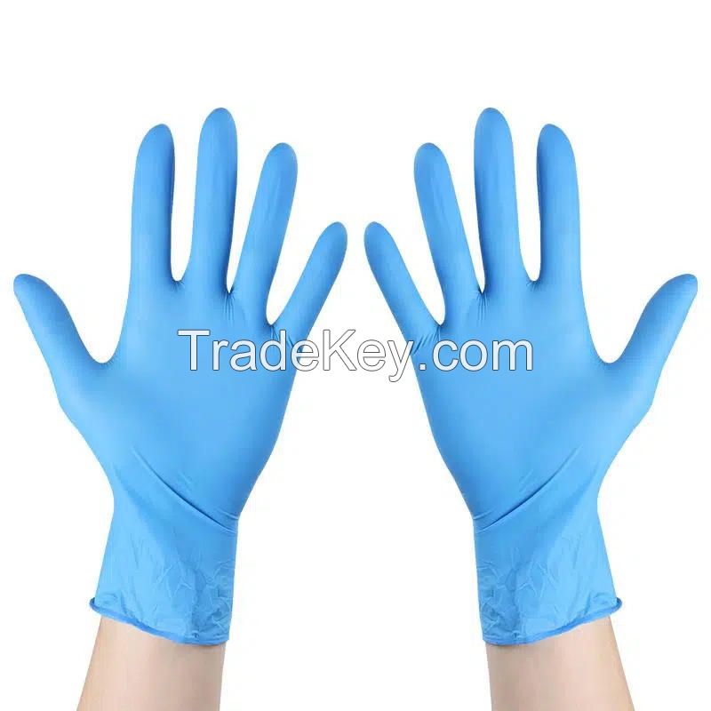 1000pcs Worksafety Medic Disposable Nitrile Gloves Anti-Cut Anti-Impact Powder Free with Latex Coating Material 100pcs Per Box