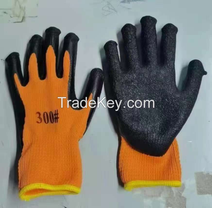 High Quality Customized Logo Breathable Dipped Latex Work Gloves Wear-resistant for Construction Warehouse Gardening Gloves