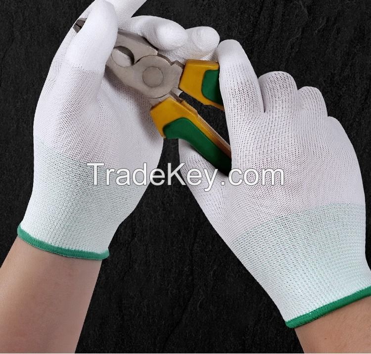 Custom Logo Work Safety Hand Gloves PU Coated Gloves