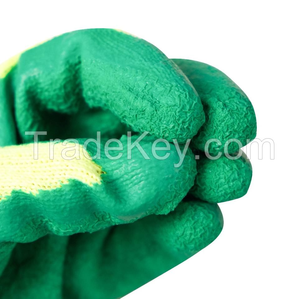 10 Gauge Safety Protection Work Oil-proof Latex Palm Coated Rubber Working Gloves