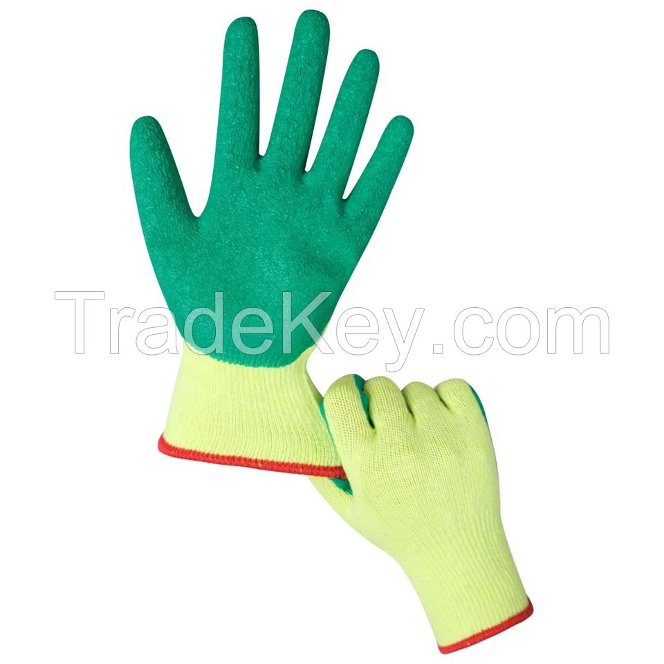 10 Gauge Safety Protection Work Oil-proof Latex Palm Coated Rubber Working Gloves