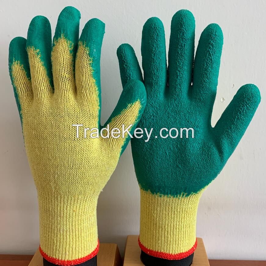10 Gauge Safety Protection Work Oil-proof Latex Palm Coated Rubber Working Gloves