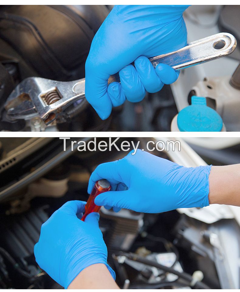 1000pcs Worksafety Medic Disposable Nitrile Gloves Anti-Cut Anti-Impact Powder Free with Latex Coating Material 100pcs Per Box