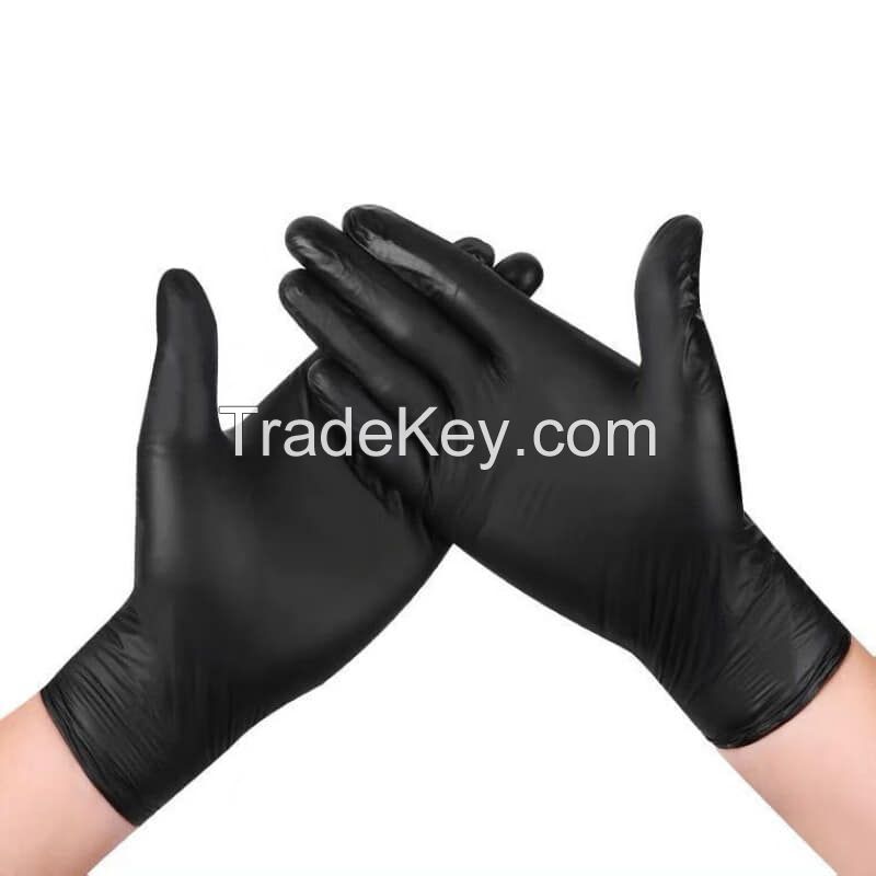 2025 Best Seller Cheap Disposable Black 4ml Nitrile Gloves With CE EN455 EN374