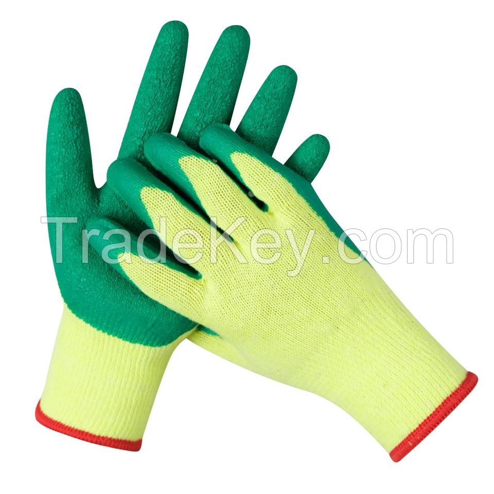 10 Gauge Safety Protection Work Oil-proof Latex Palm Coated Rubber Working Gloves
