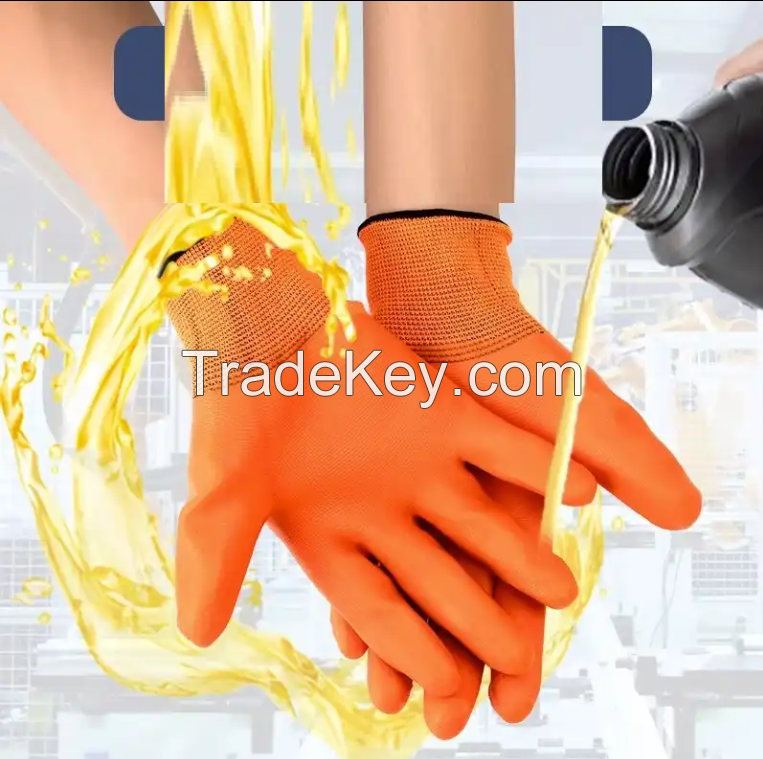 Good Quality Rubber Work Safety Guantes Wholesale Latex Coated Labor Hand Protection Gloves