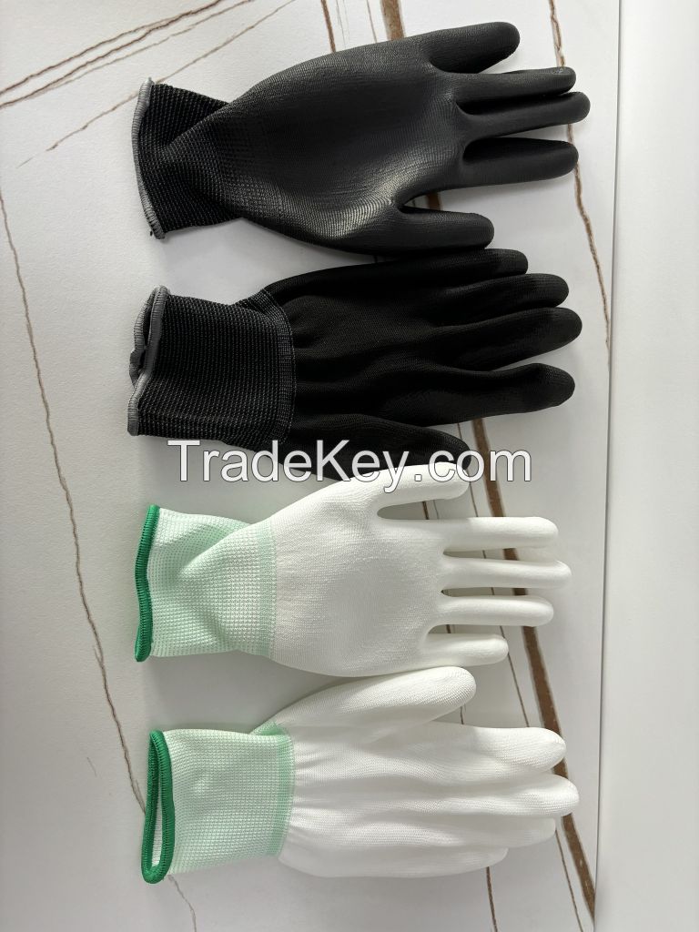 Custom Logo Work Safety Hand Gloves PU Coated Gloves