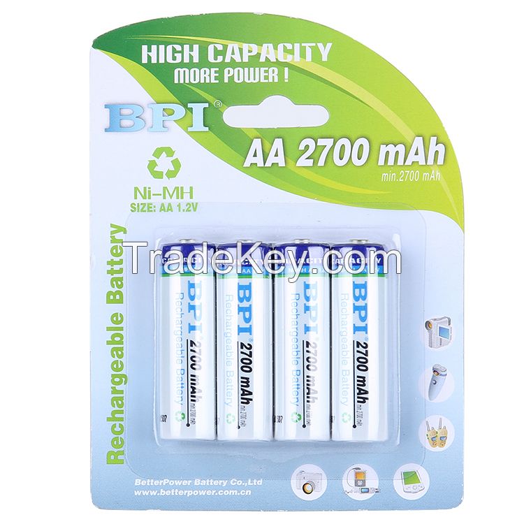 BPI AA 1.2V 2700mAh Ni-Mh Battery Rechargeable Batteries For Gamepad