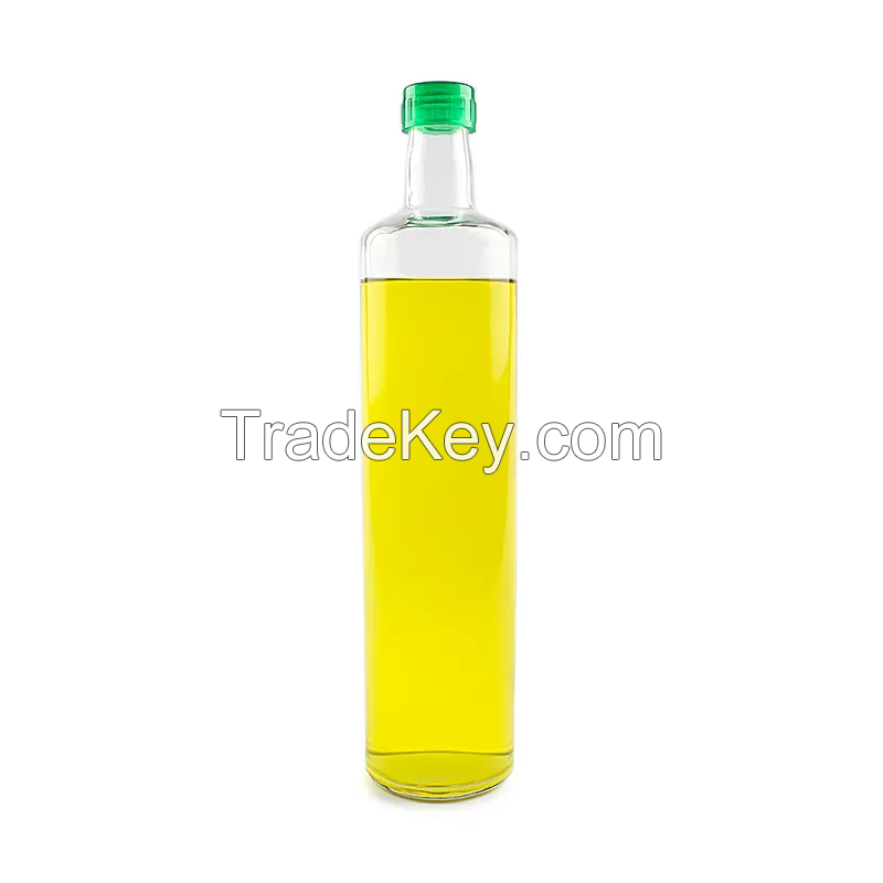 Wholesale 120ml 280ml 520ml 750ml 1000ml Clear Round Shape Cooking Olive Oil Glass Bottle with Black Green Twist Lid