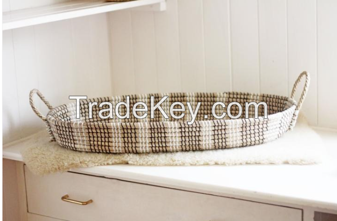High Quality Boho Style Seagrass Baby Changing Basket For Children From Vietnam