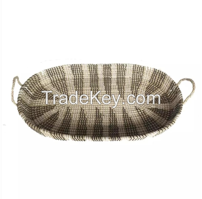 High Quality Boho Style Seagrass Baby Changing Basket For Children From Vietnam