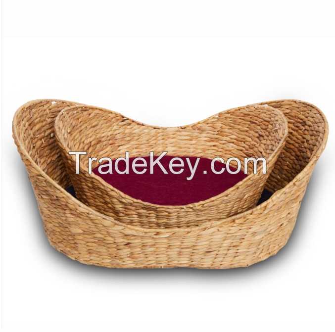 Hot Sale Handwoven Eco-Friendly Pet Bed High Quality Water Hyacinth Design For Pets From Vietnam