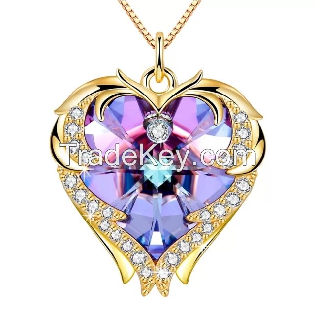 Best Italian quality jewelry gold plated silver heart pendant for women