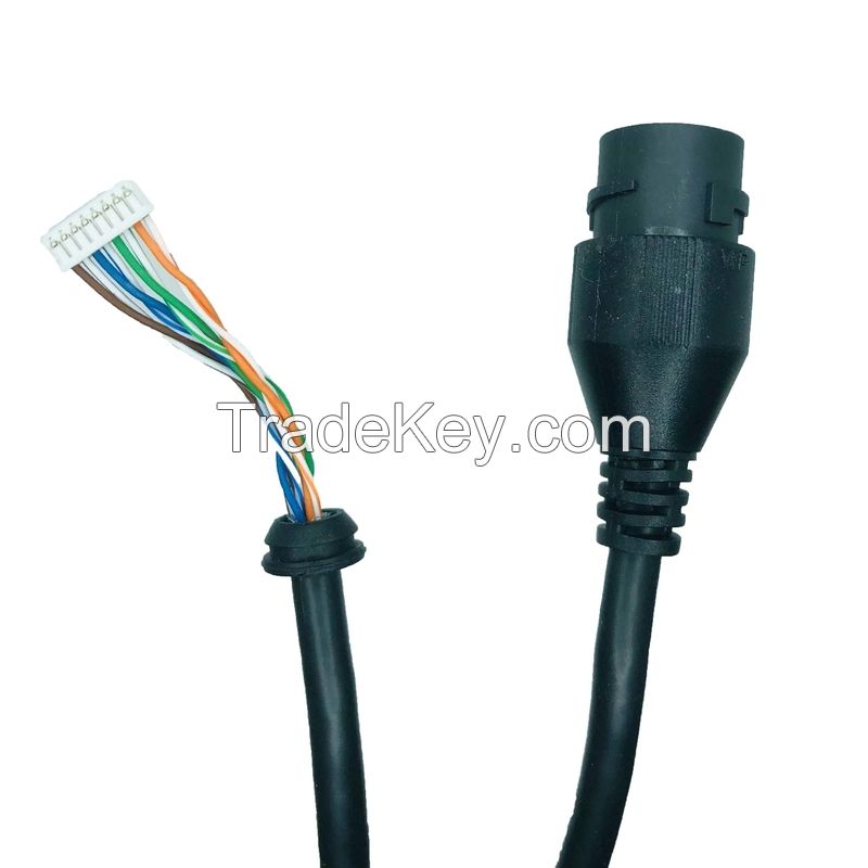 001 Mx1.25-8Pin Rj45 Mother Wiring Harness With Connector Detail At Both Ends Of Line End For IP Camera Cable