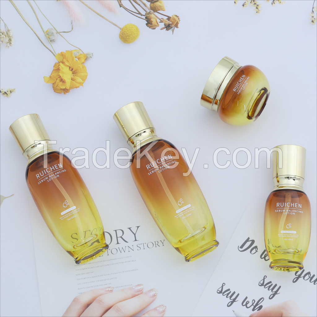 Luxury Empty Glass Cosmetic Packaging Cream Jar glass bottle glass jar set