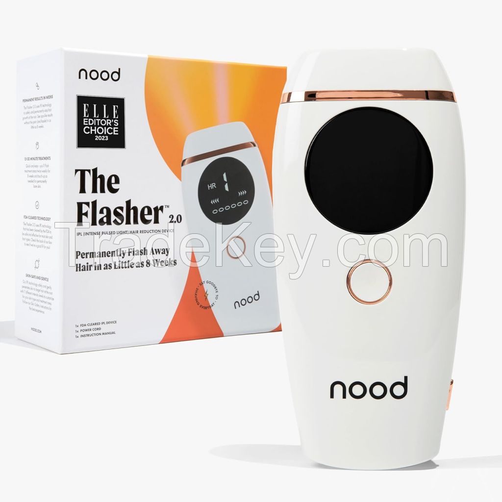 Flasher 2.0 by Nood, IPL Laser Hair Removal Device for Men and Women, Pain-free and Permanent Results, Safe for Whole Body Treatment