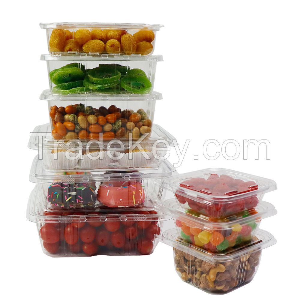 Clamshell Food Containers Dry Fruit Box Packaging Tamper Proof Container For Fruit Salad, Nuts,Biscuits Packaging