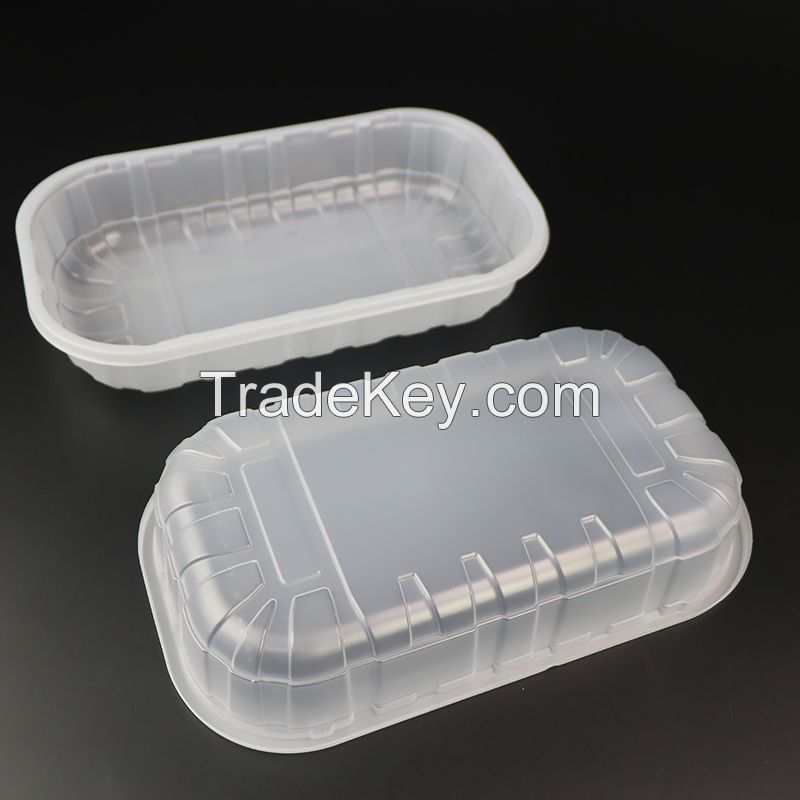 Fast Food Tray Cpet Plastic Plates Disposable Custom Plastic Clear Meat Food Packaging Trays For Airline