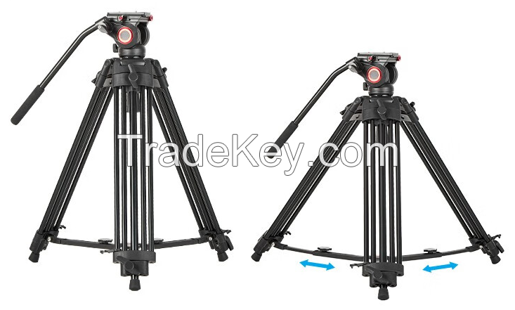 Miliboo Mtt608 Aluminum Long Type Tripod with Vertical Shooting Fluid Head