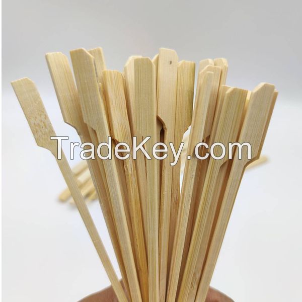 Biodegradable Paddle Rotating Bbq Skewer Disposable Bamboo Gun Skewer Burger Bamboo Sticks With Customize Logo