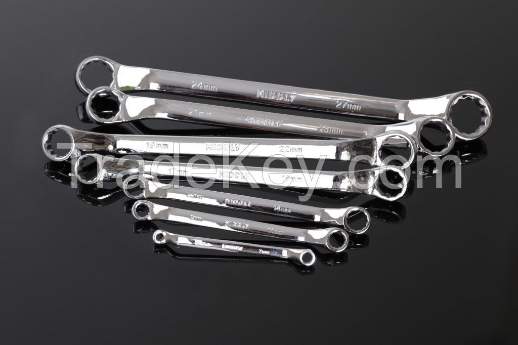 8PCS Box-End Wrench with a Roll up Pouch, Ring Spanner Metric Wrench Set, Tool Set