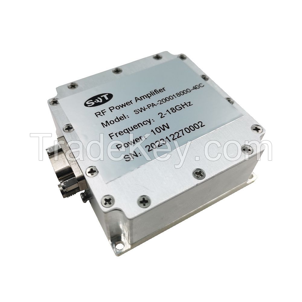 RF Power Amplifier 2-18GHz 10W/50W Solid State SMA Connectors Customized Manufacturer