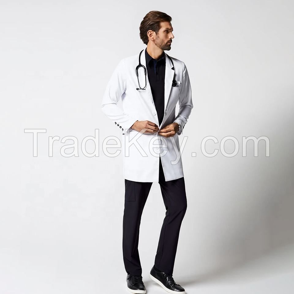 hospital doctor uniform unisex scrub uniform white medical consultation jacket lab coat